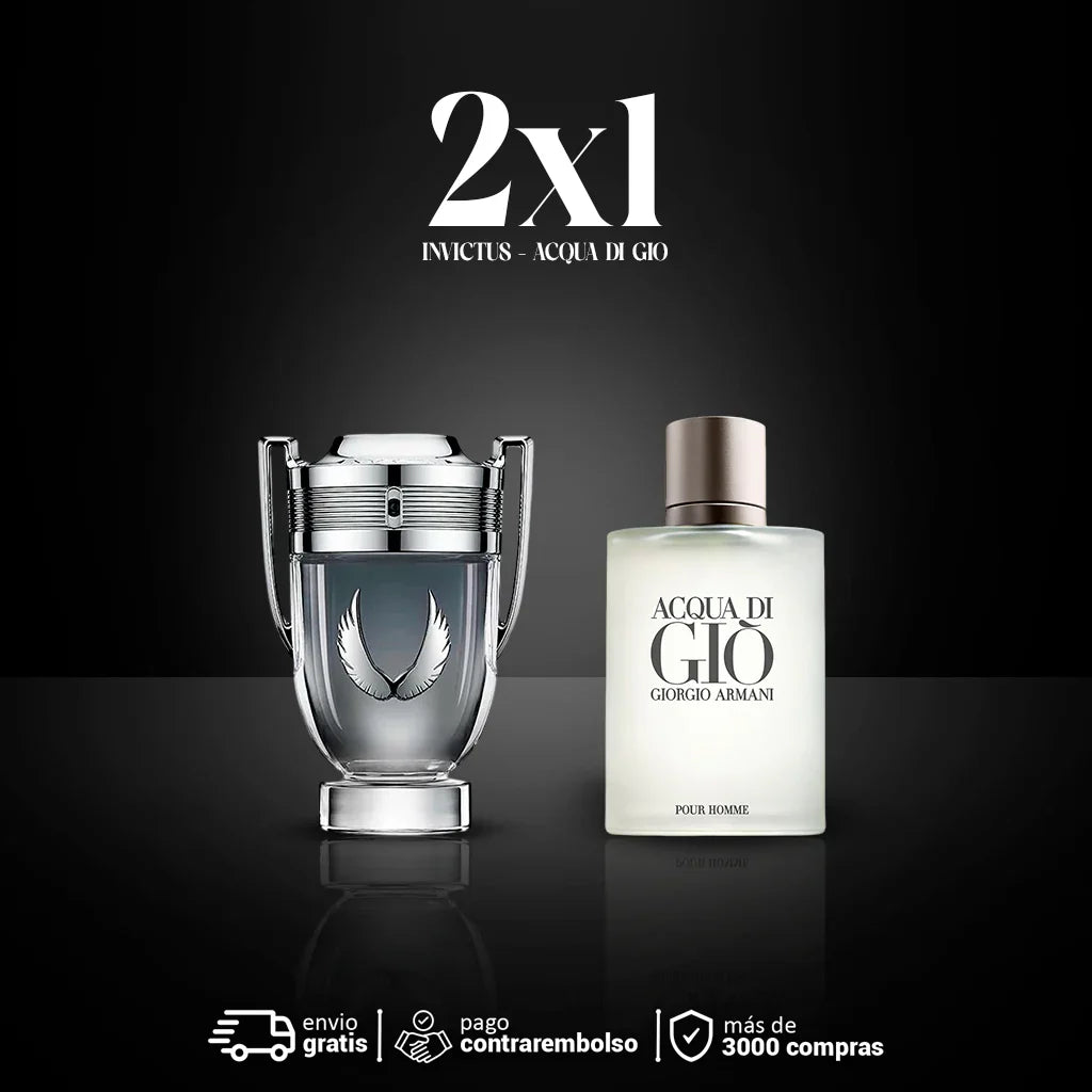 2X1 Invictus + Acqua Di Gio - PAGÁ EN TU CASA