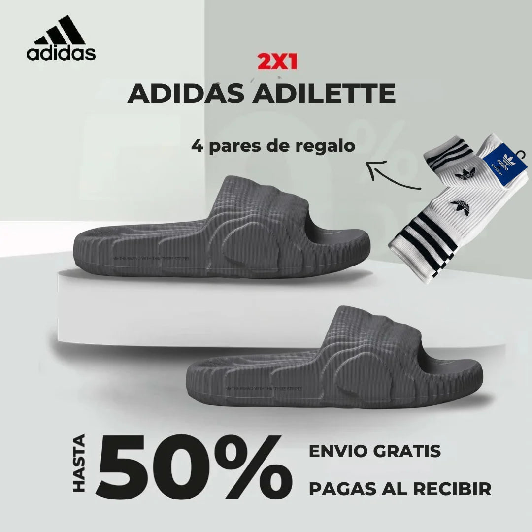 ¡OFERTA EXCLUSIVA! ADIDAS ADILETTE 2x1 + MEDIAS DE REGALO