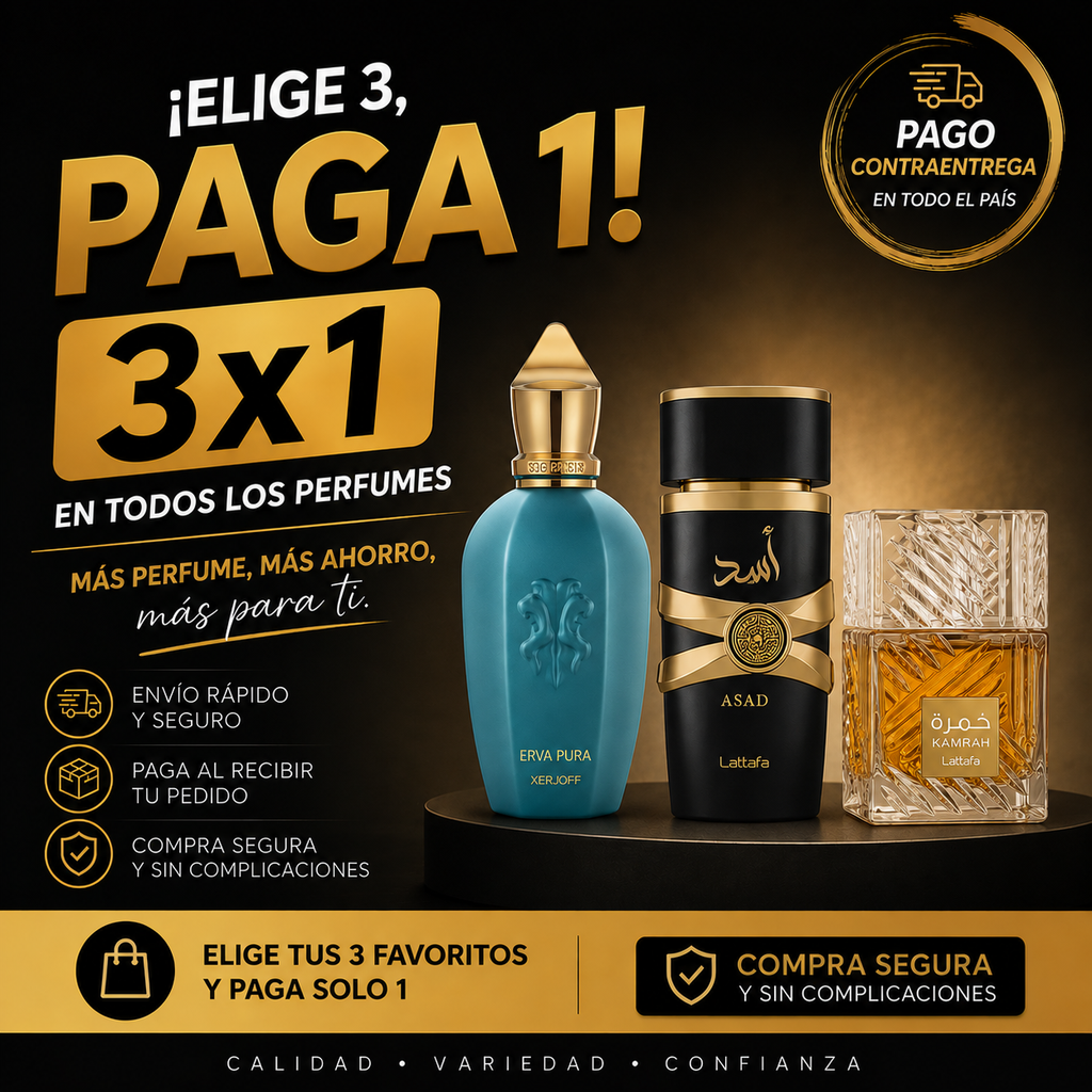 ¡3X1 PERFUMES ARABES! ERBA PURA + LATTAFA ASAD + KHAMRAH - PAGÁ EN TU CASA