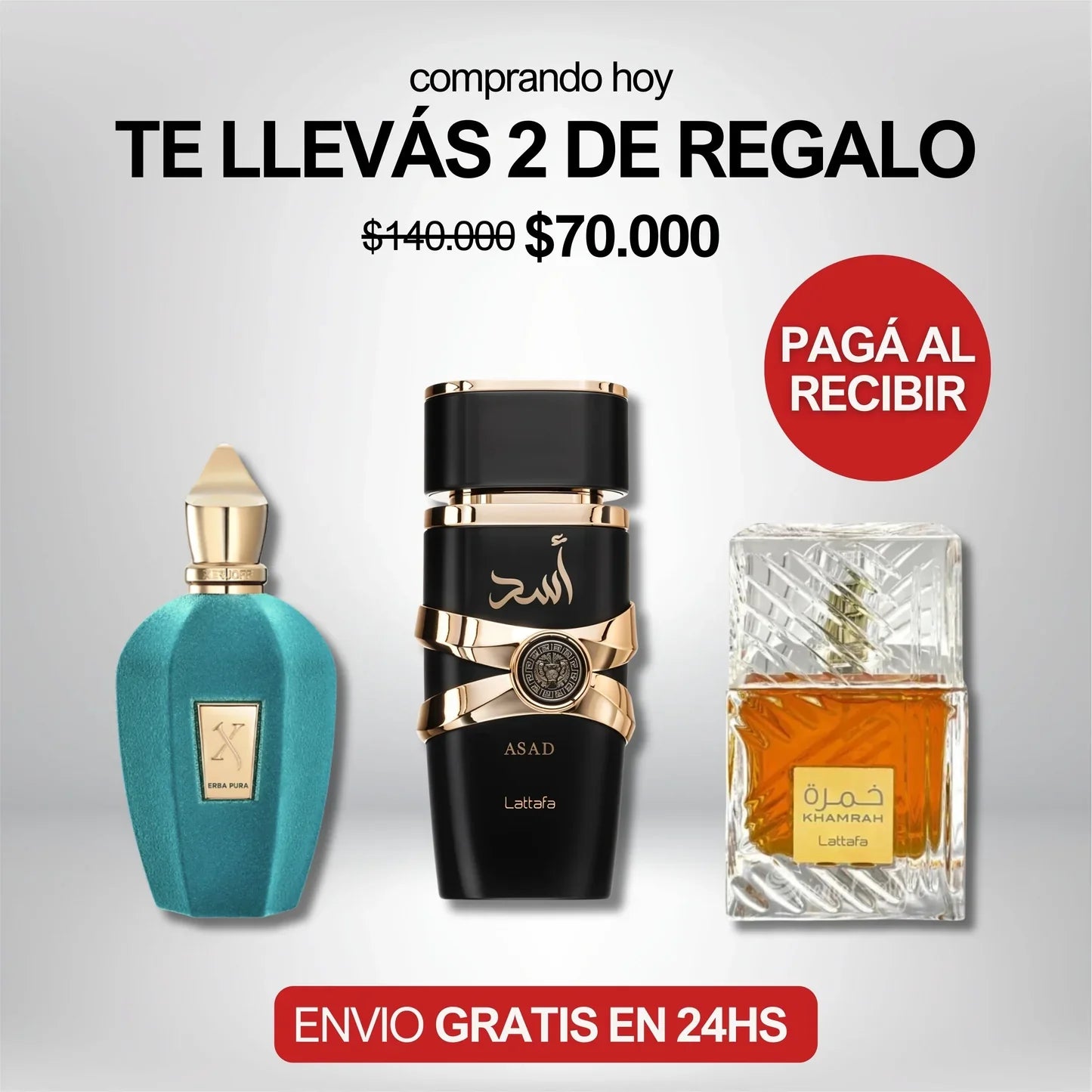 ¡3X1 PERFUMES ARABES! ERBA PURA + LATTAFA ASAD + KHAMRAH - PAGÁ EN TU CASA