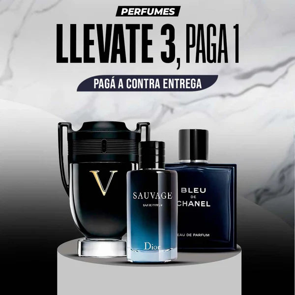 ¡3X1 INVICTUS VICTORY + SAUVAGE + BLEU DE CHANNEL - PAGÁ EN TU CASA!